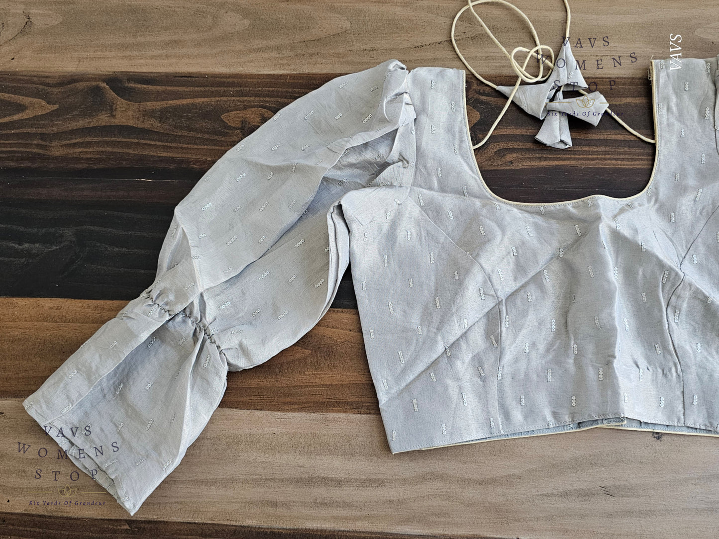 Grey Silver Designer Blouse | Size 36–42