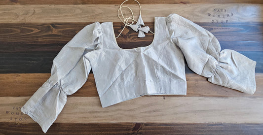 Grey Silver Designer Blouse | Size 36–42