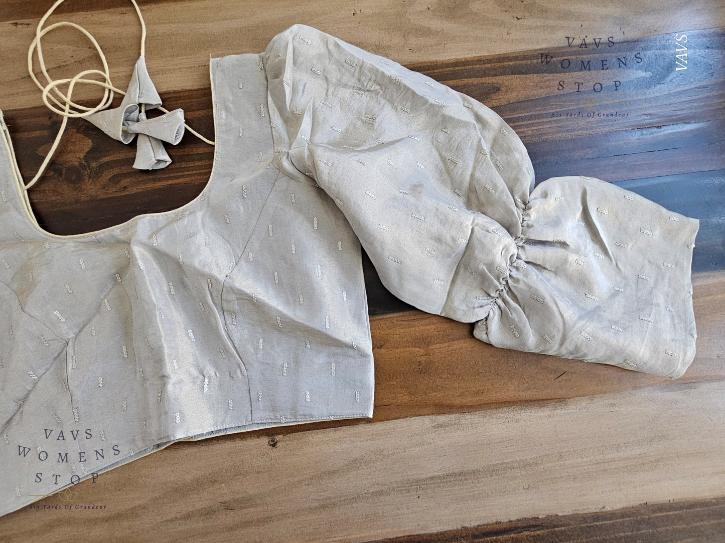 Grey Silver Designer Blouse | Size 36–42