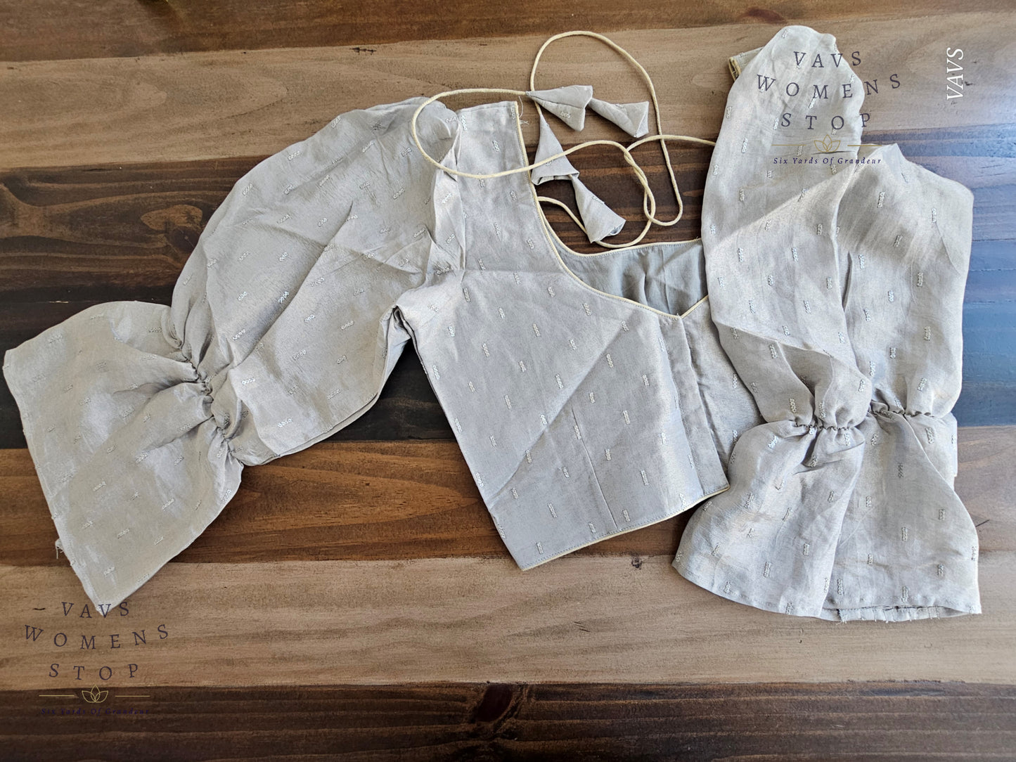 Grey Silver Designer Blouse | Size 36–42