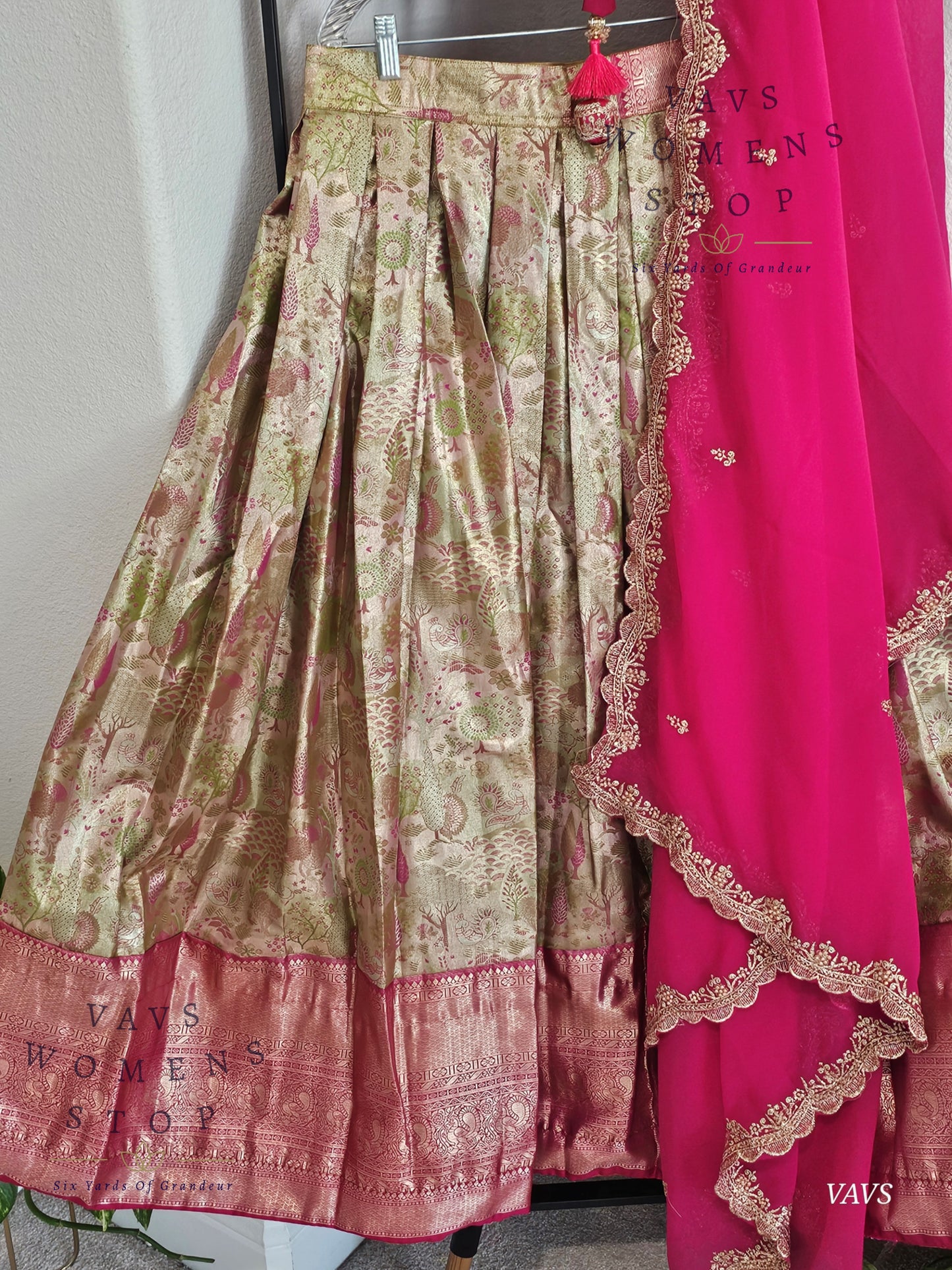 Semi Kanchi Half Saree Set – South Indian Bridal & Festive Wear | Women’s Lehenga