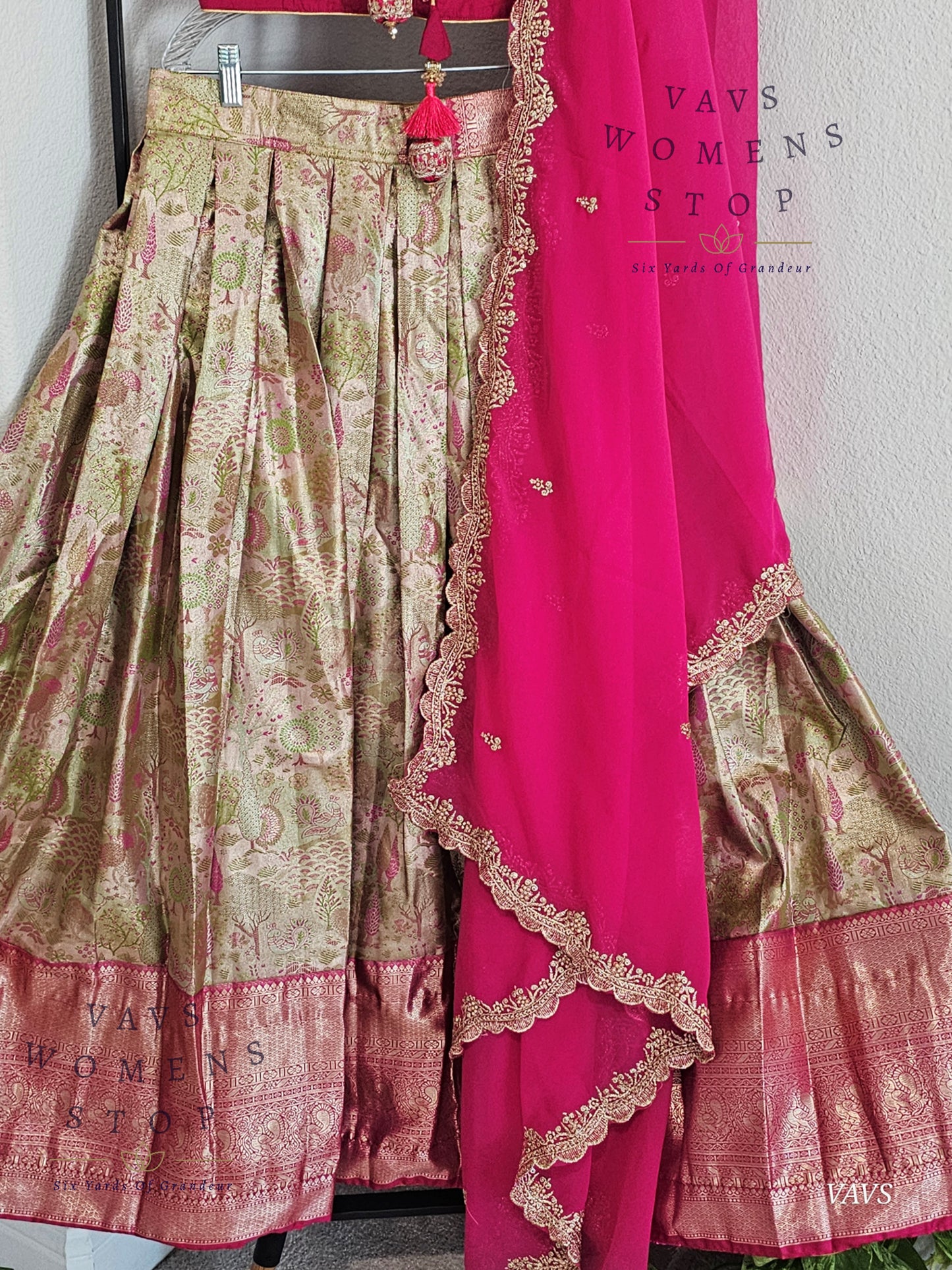 Semi Kanchi Half Saree Set – South Indian Bridal & Festive Wear | Women’s Lehenga