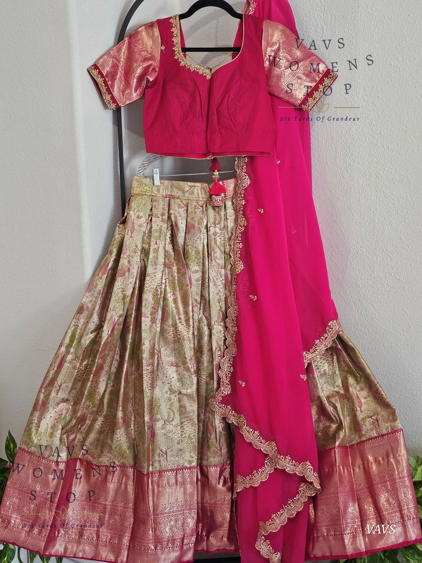 Semi Kanchi Half Saree Set – South Indian Bridal & Festive Wear | Women’s Lehenga