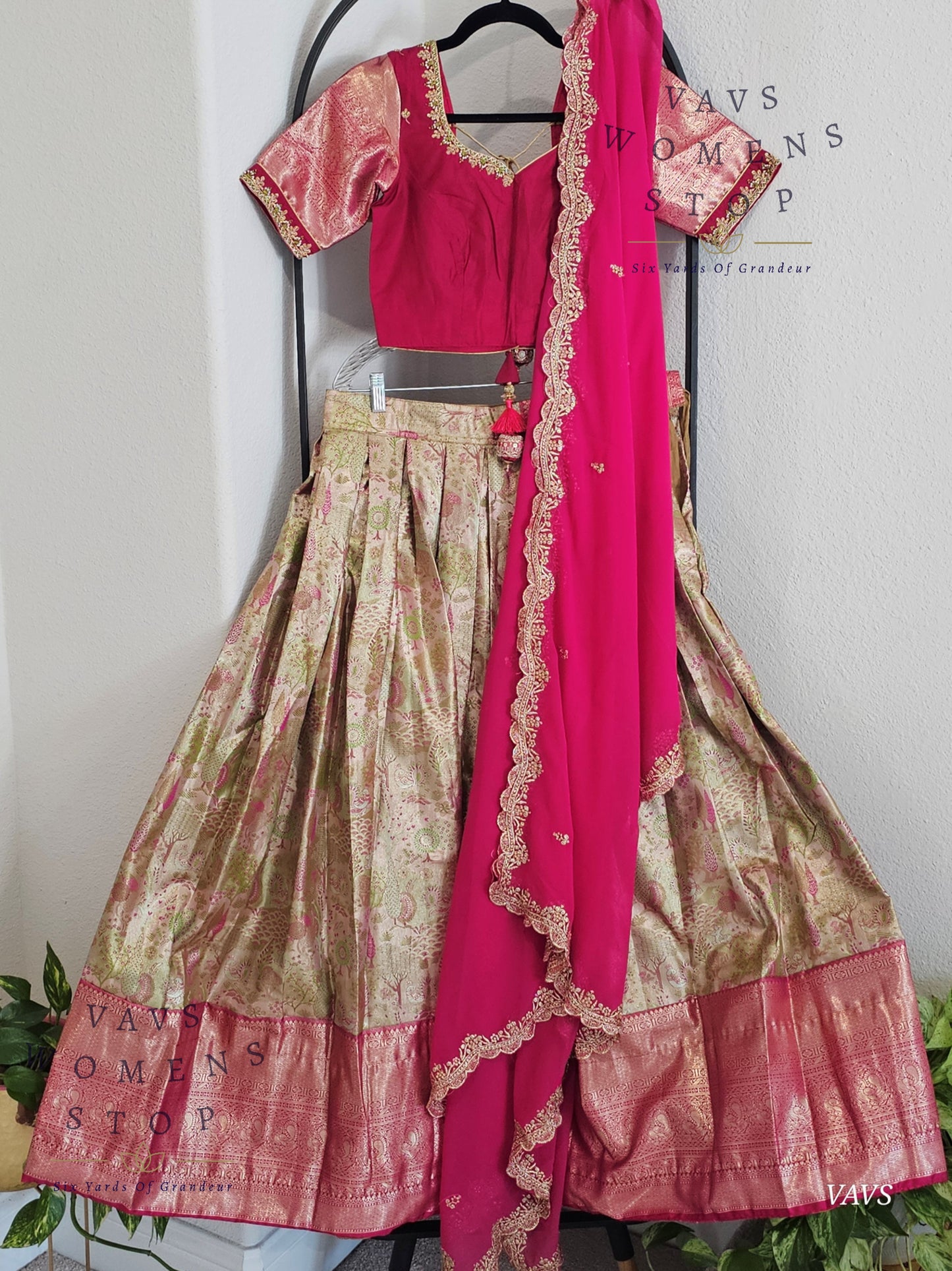 Semi Kanchi Half Saree Set – South Indian Bridal & Festive Wear | Women’s Lehenga
