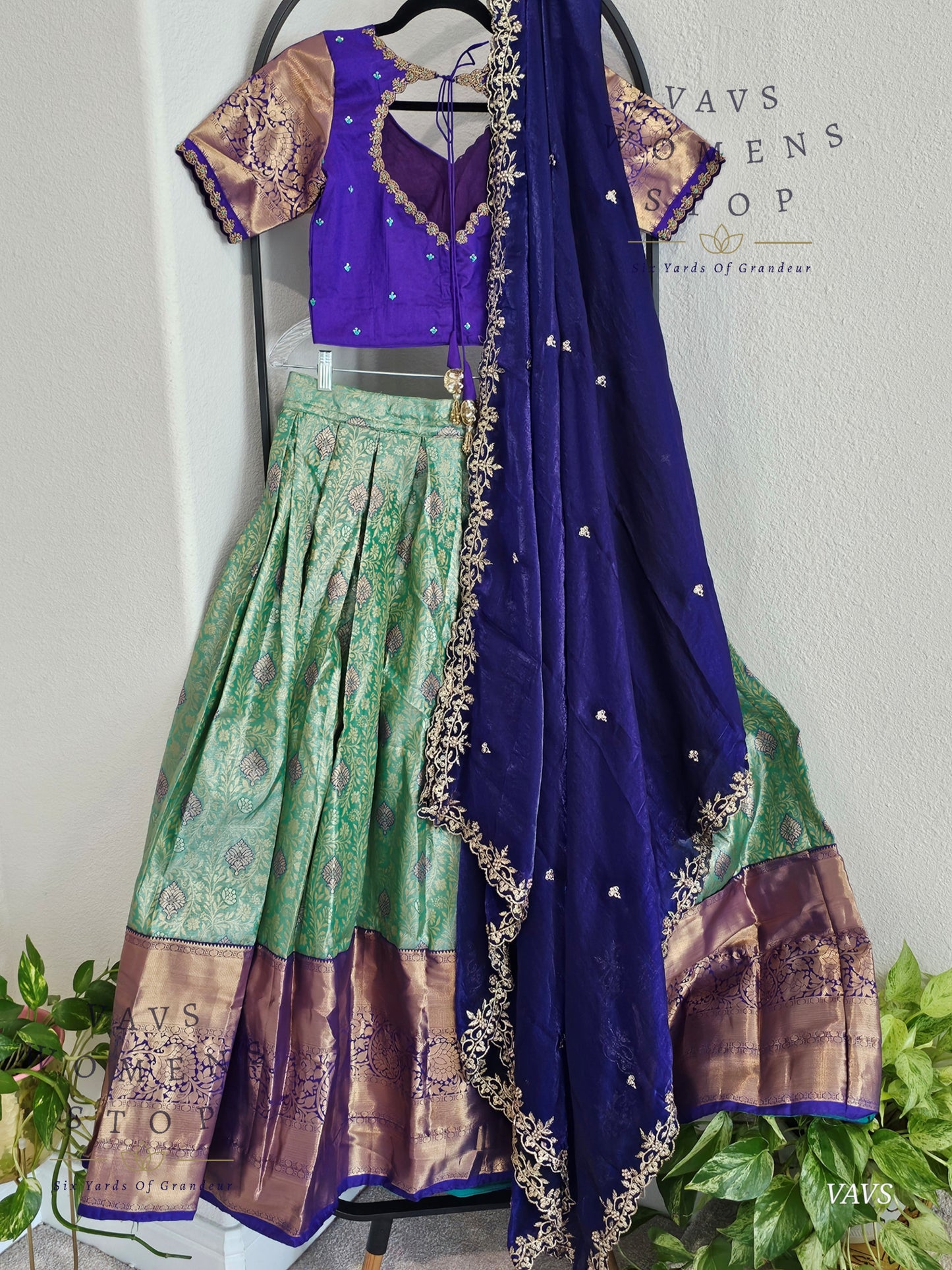Semi Kanchi Half Saree Set – South Indian Bridal & Festive Wear | Women’s Lehenga |