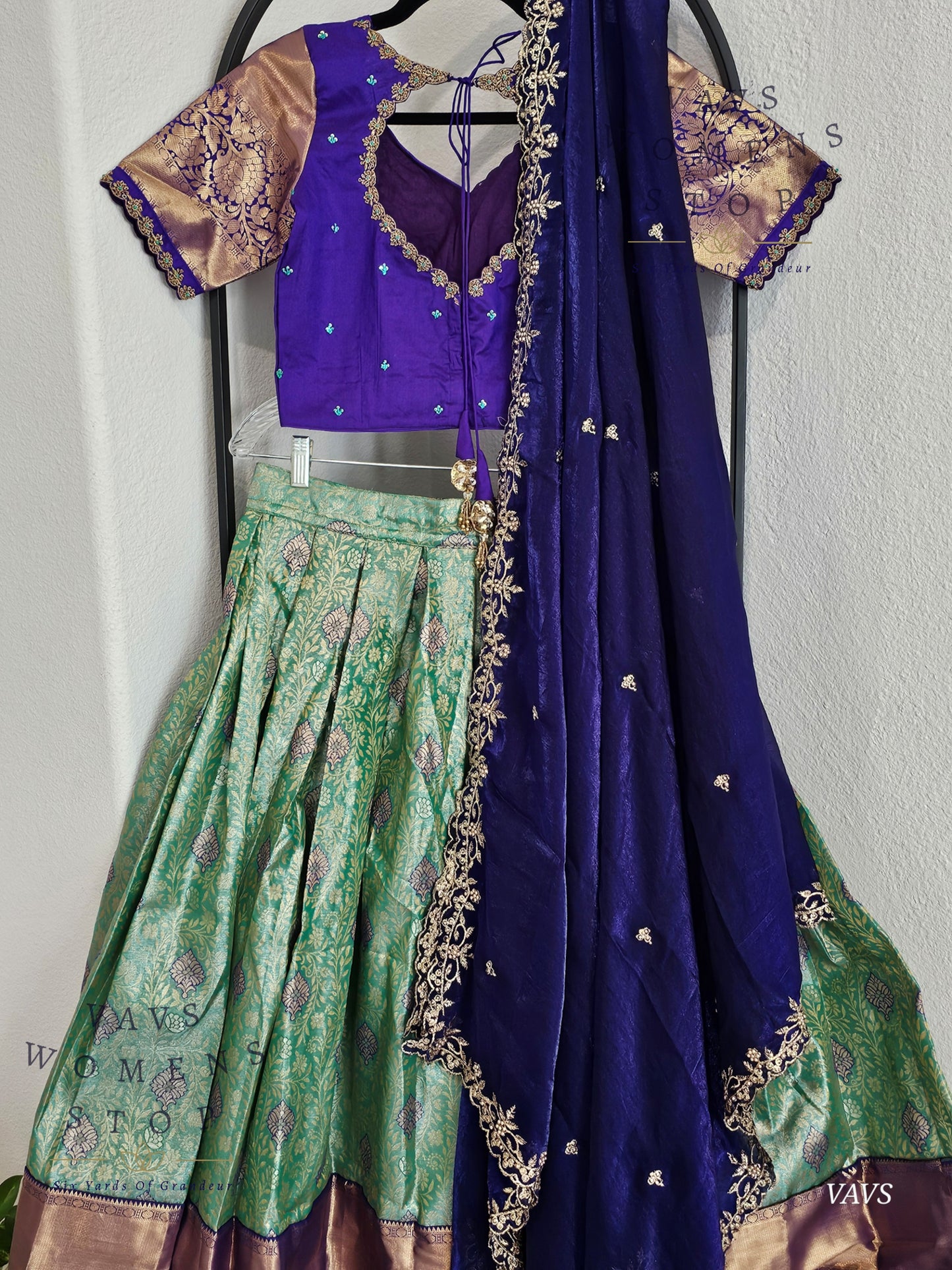 Semi Kanchi Half Saree Set – South Indian Bridal & Festive Wear | Women’s Lehenga |
