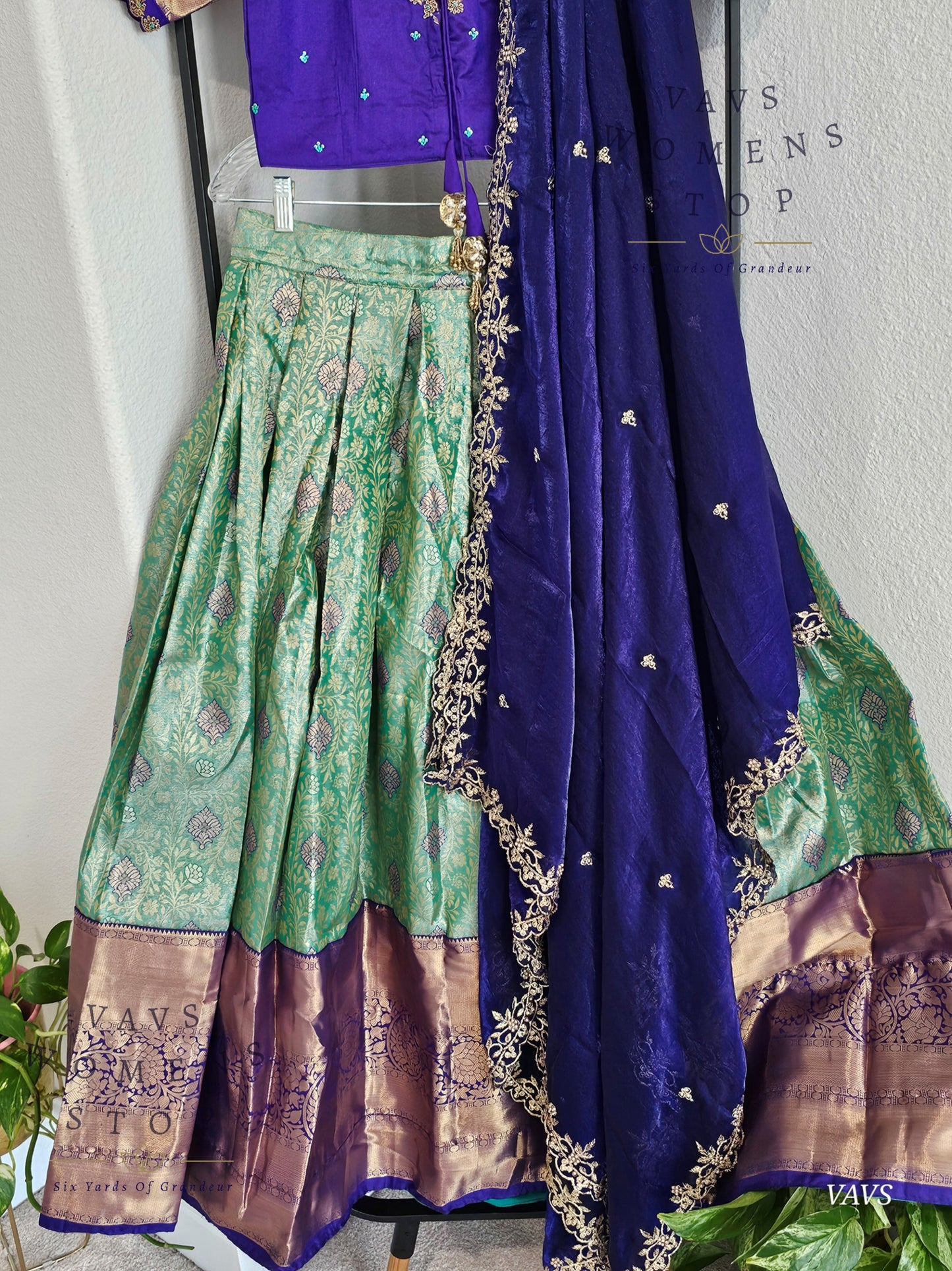 Semi Kanchi Half Saree Set – South Indian Bridal & Festive Wear | Women’s Lehenga |