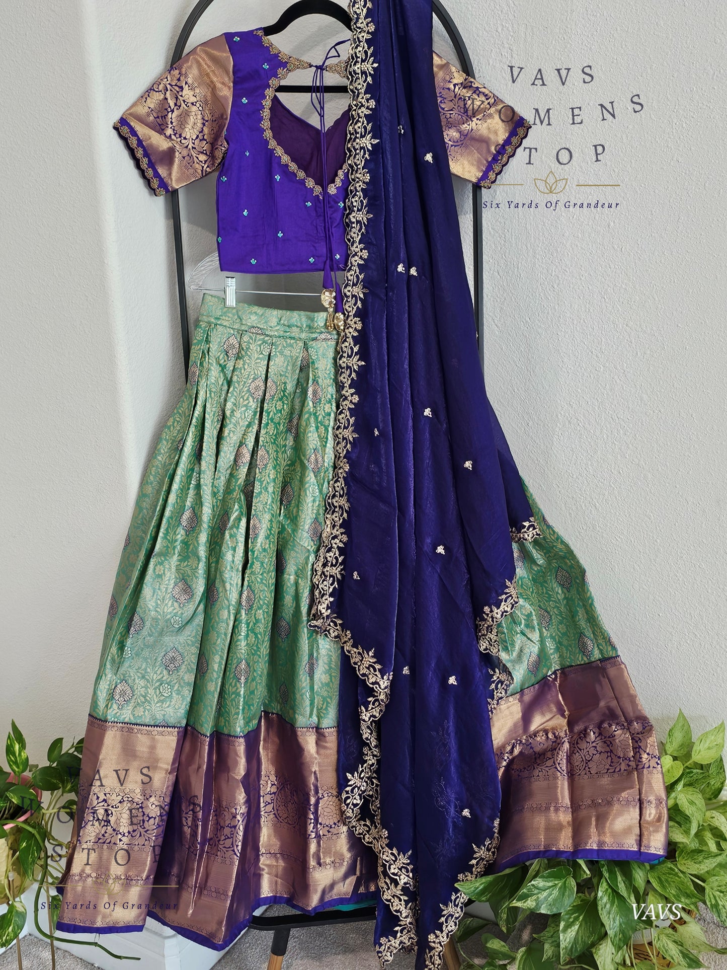 Semi Kanchi Half Saree Set – South Indian Bridal & Festive Wear | Women’s Lehenga |