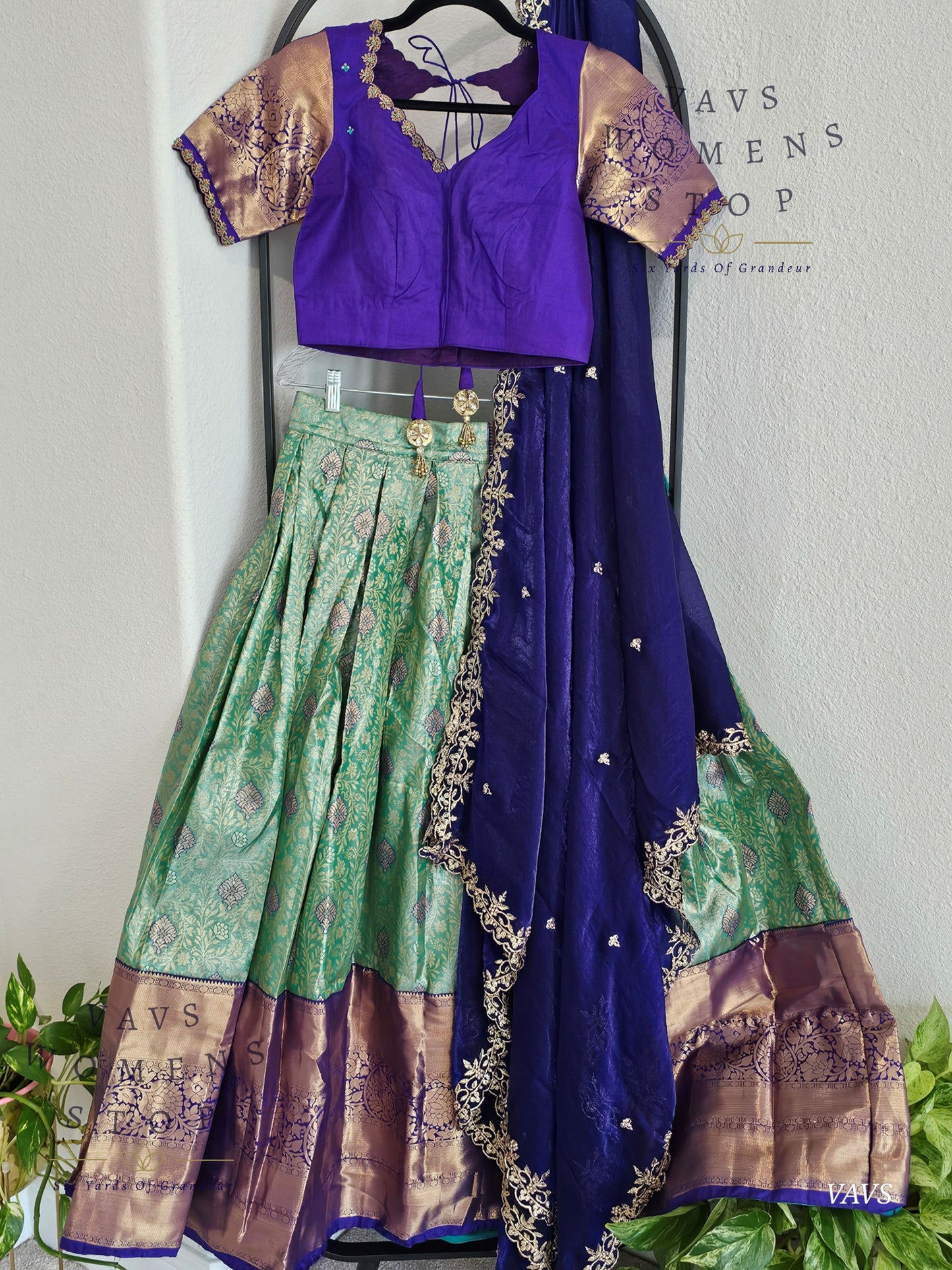 Semi Kanchi Half Saree Set – South Indian Bridal & Festive Wear | Women’s Lehenga |