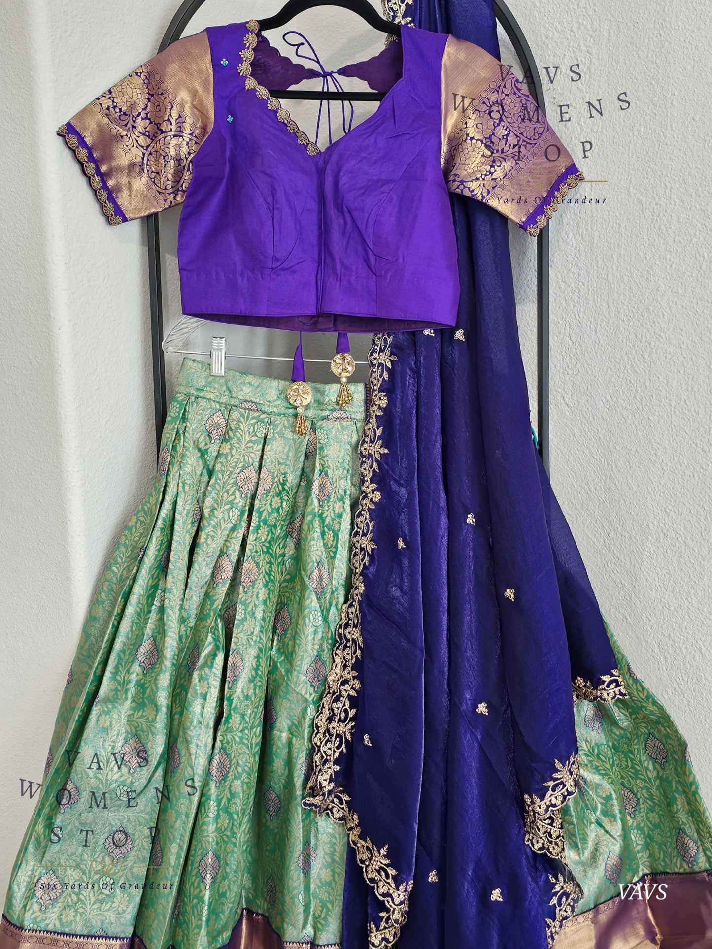 Semi Kanchi Half Saree Set – South Indian Bridal & Festive Wear | Women’s Lehenga |