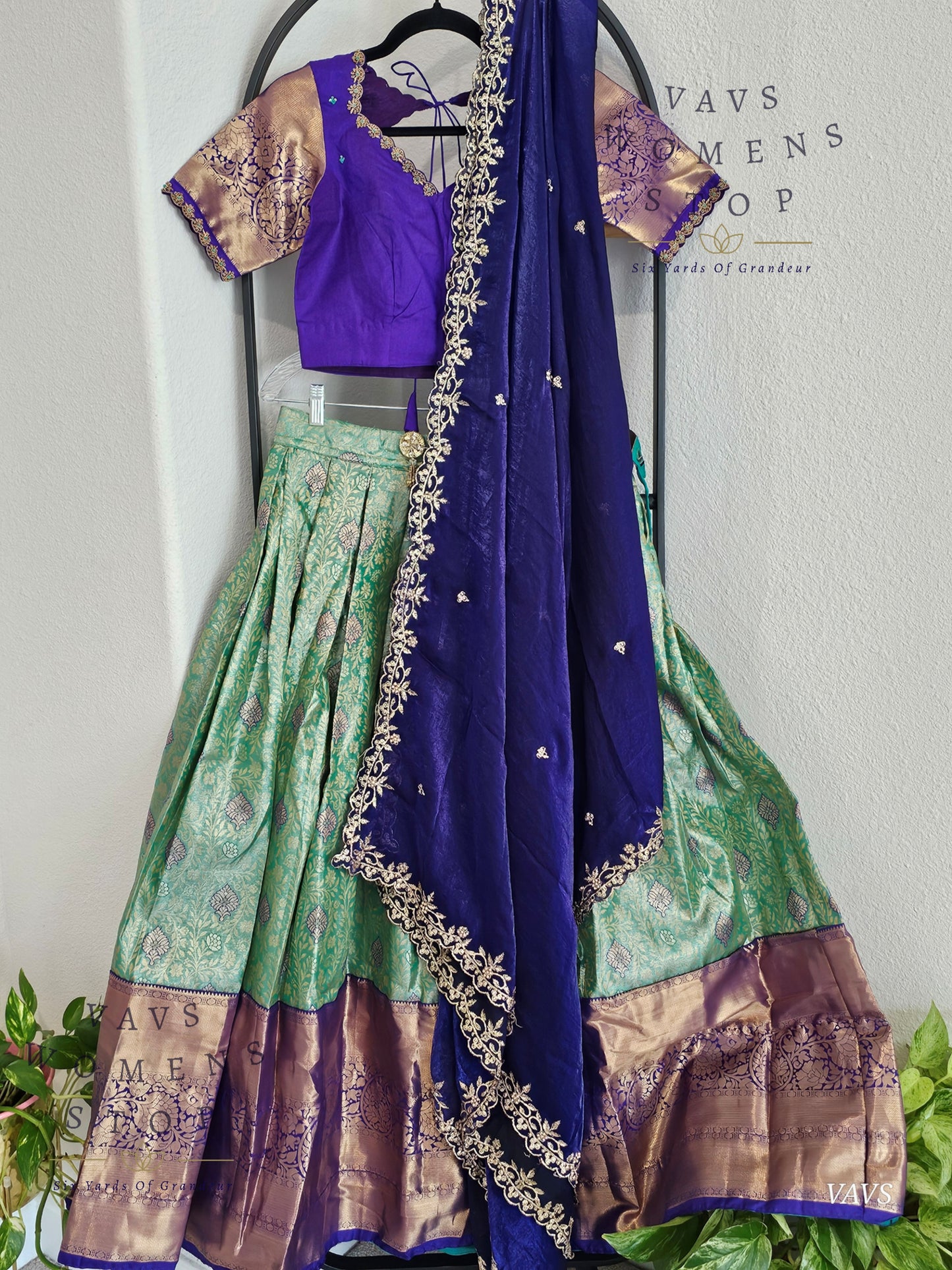 Semi Kanchi Half Saree Set – South Indian Bridal & Festive Wear | Women’s Lehenga |