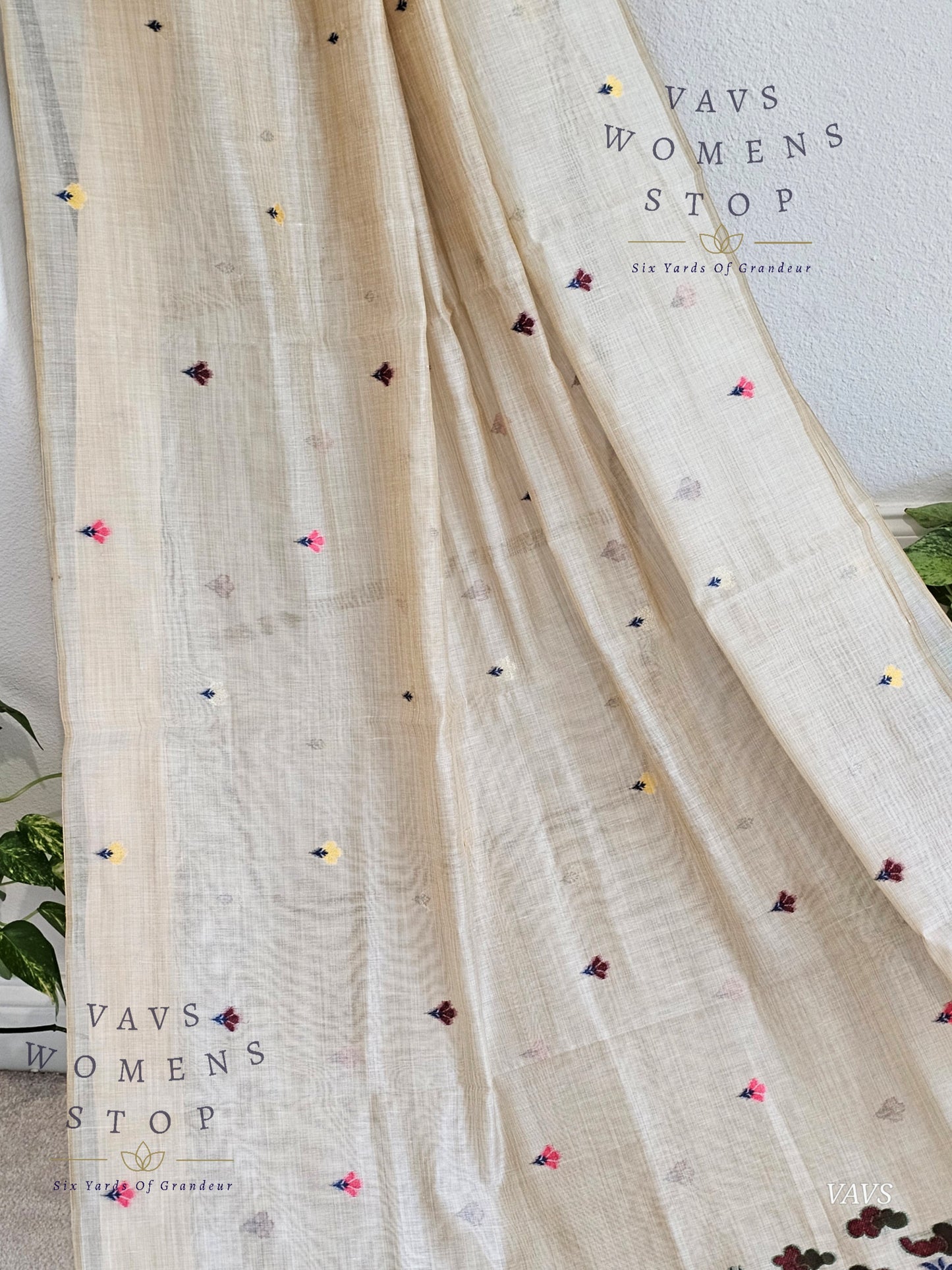 Beige Shade Muga Cotton Soft Saree with Jamdani Pallu