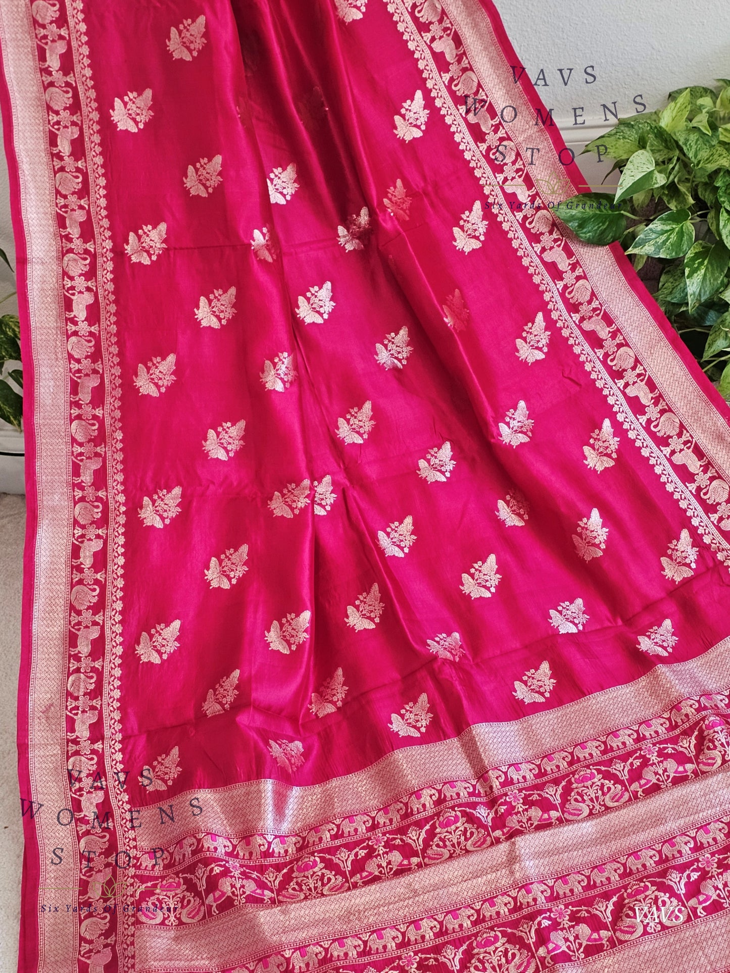 Pink Shade Pure Mango Benarasi Silk Saree with Blouse – Elegant Wedding & Festive Wear – Ready to Ship