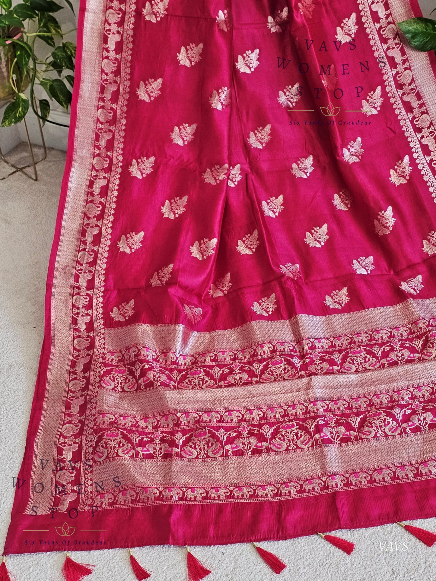 Pink Shade Pure Mango Benarasi Silk Saree with Blouse – Elegant Wedding & Festive Wear – Ready to Ship