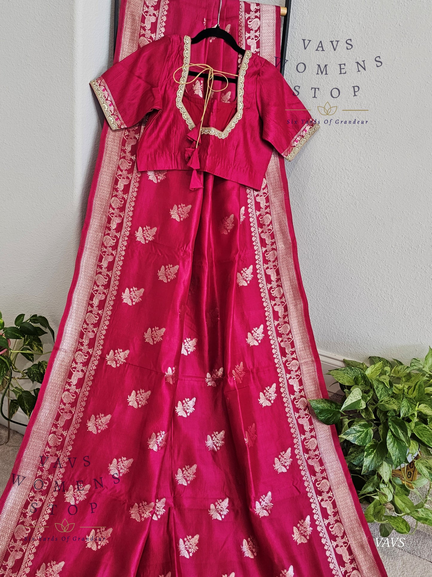 Pink Shade Pure Mango Benarasi Silk Saree with Blouse – Elegant Wedding & Festive Wear – Ready to Ship