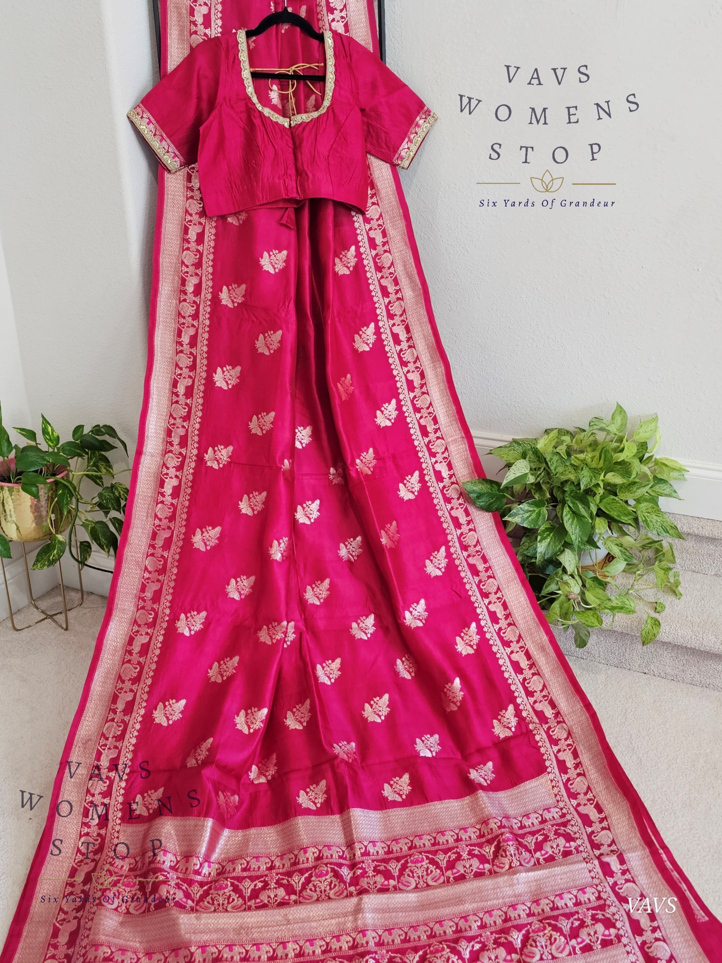 Pink Shade Pure Mango Benarasi Silk Saree with Blouse – Elegant Wedding & Festive Wear – Ready to Ship