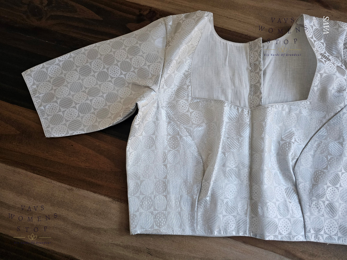 Silver Benarasi Brocade Blouse
