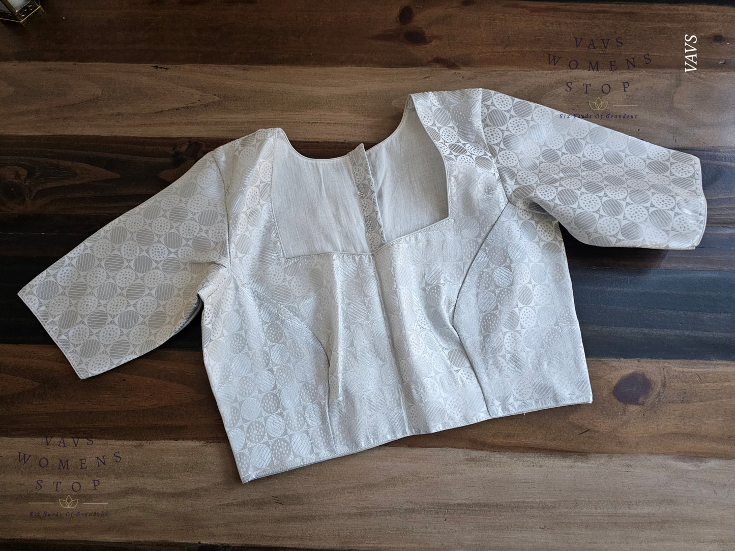 Silver Benarasi Brocade Blouse
