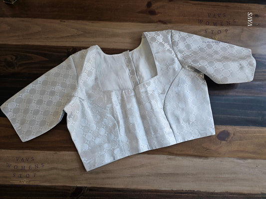Silver Benarasi Brocade Blouse