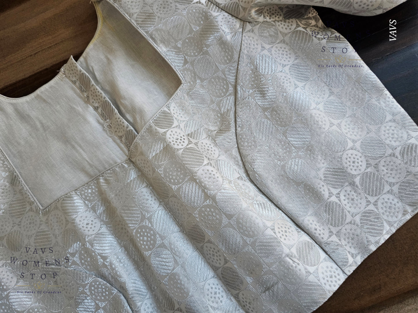Silver Benarasi Brocade Blouse