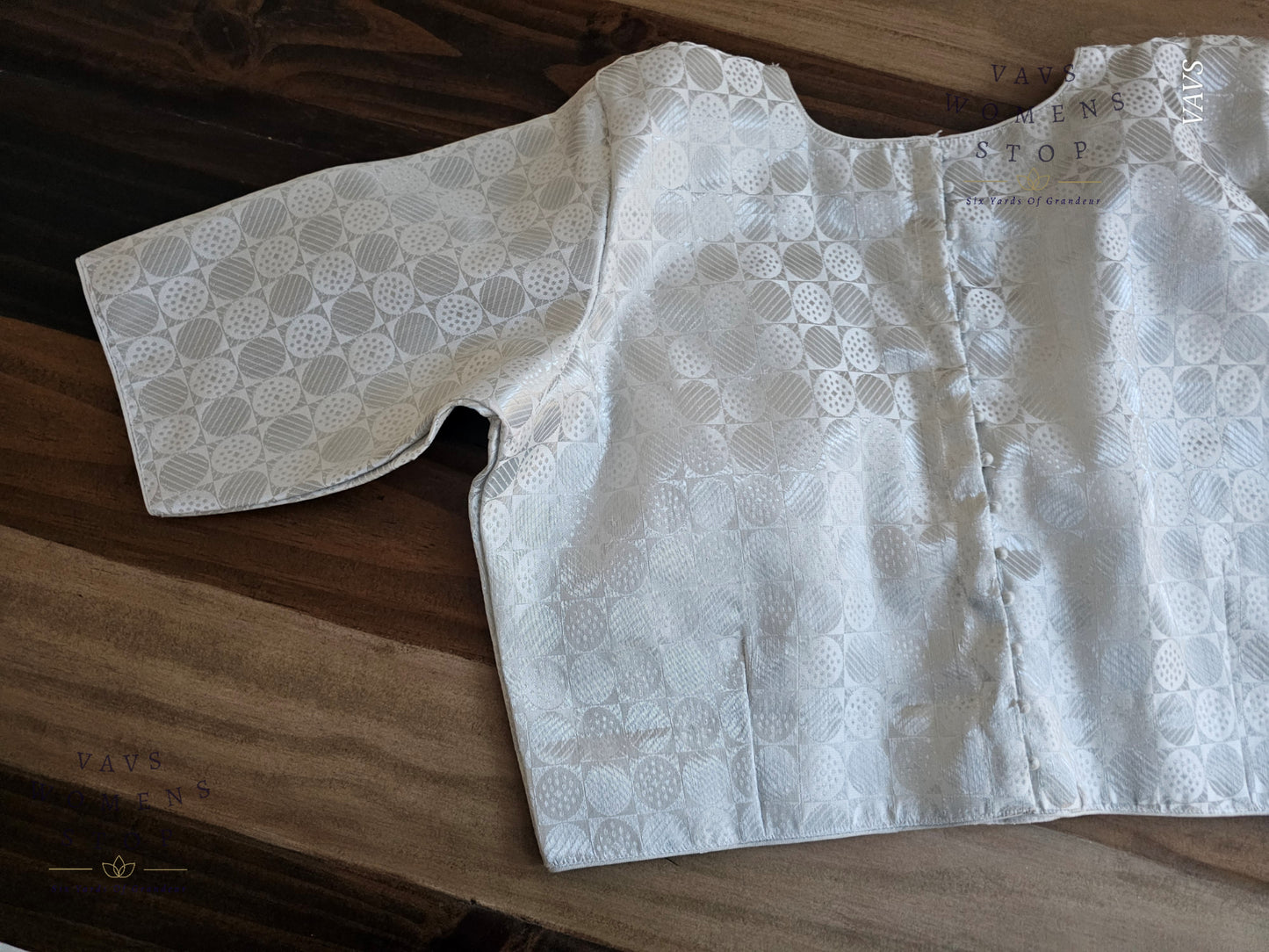 Silver Benarasi Brocade Blouse