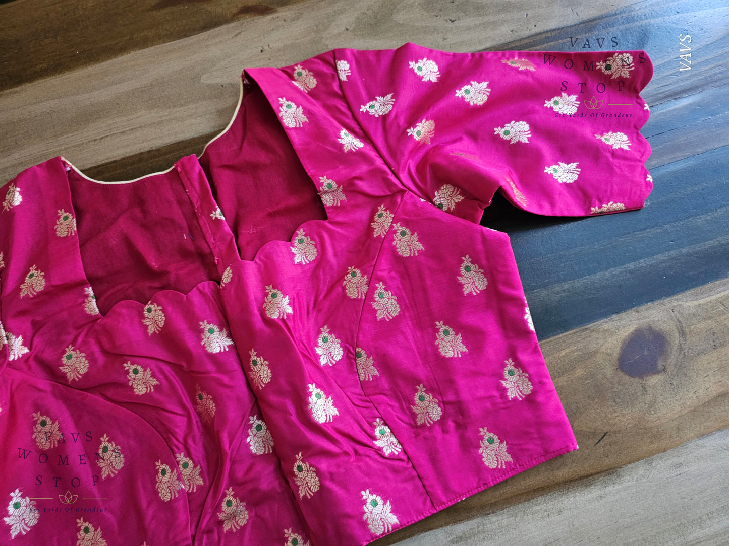 Pink Banarasi Floral Butta Blouse