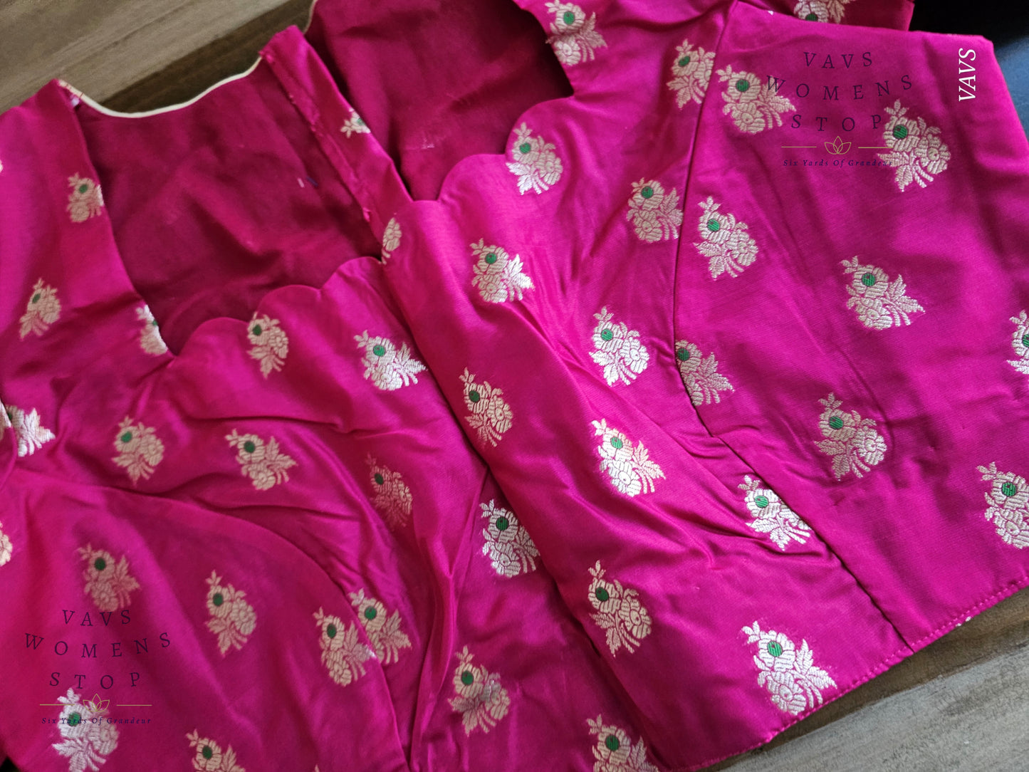 Pink Banarasi Floral Butta Blouse