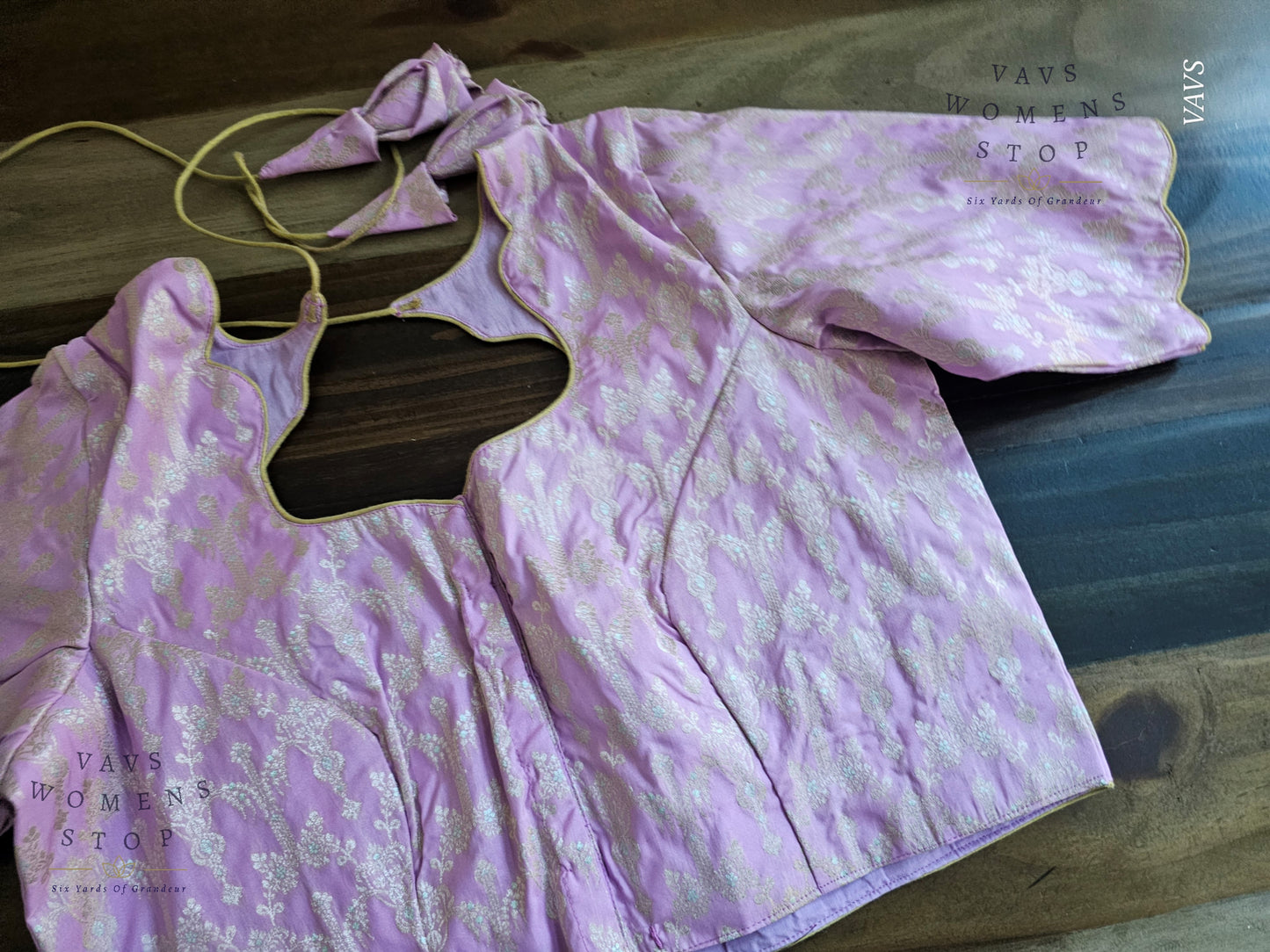 Lilac Lavender Shade Benarasi Blouse