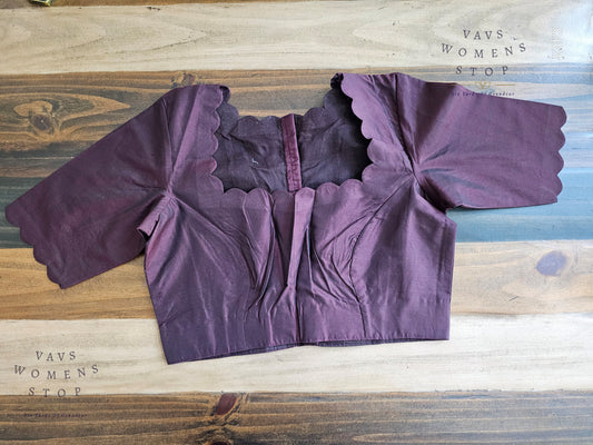 Dark Snuff Brown Shade Designer Plain Jasmine Silk Blouse