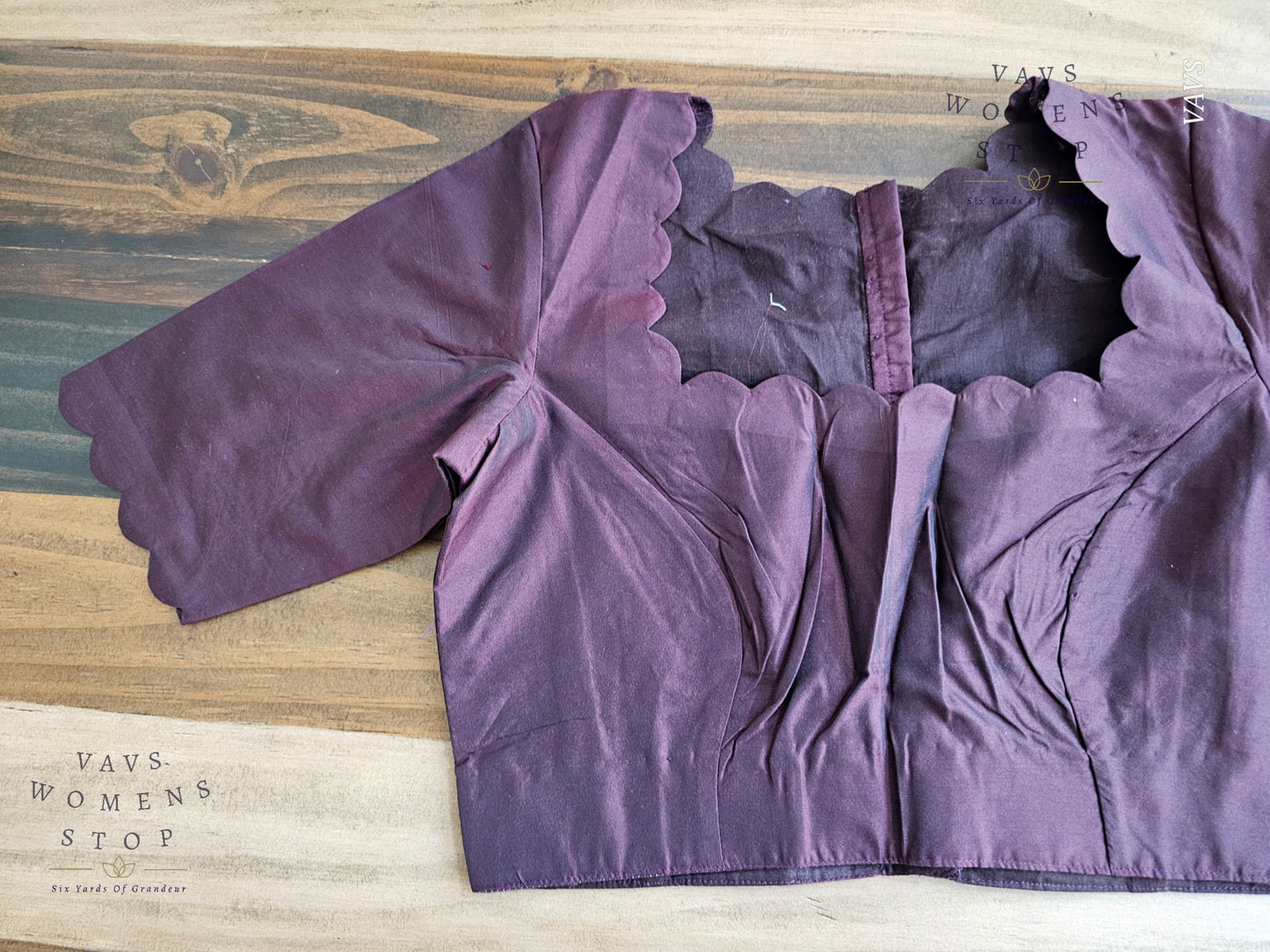 Dark Snuff Brown Shade Designer Plain Jasmine Silk Blouse