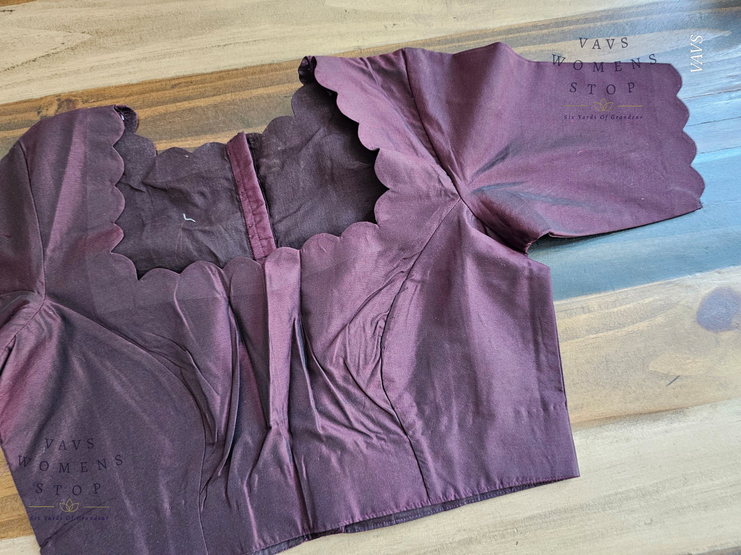 Dark Snuff Brown Shade Designer Plain Jasmine Silk Blouse
