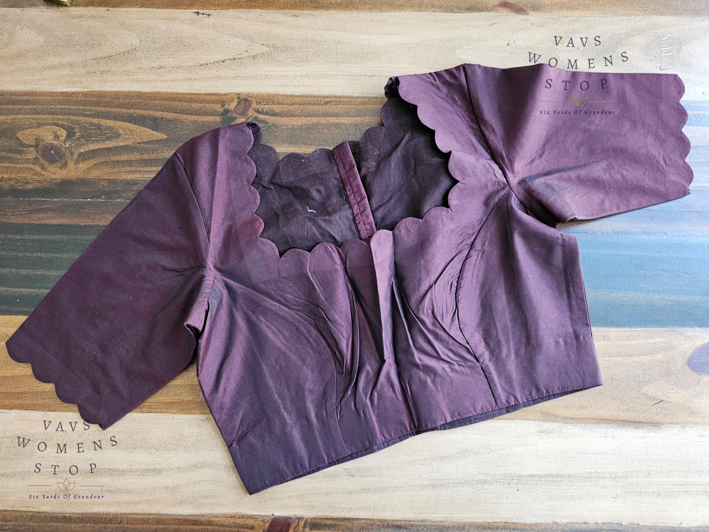Dark Snuff Brown Shade Designer Plain Jasmine Silk Blouse