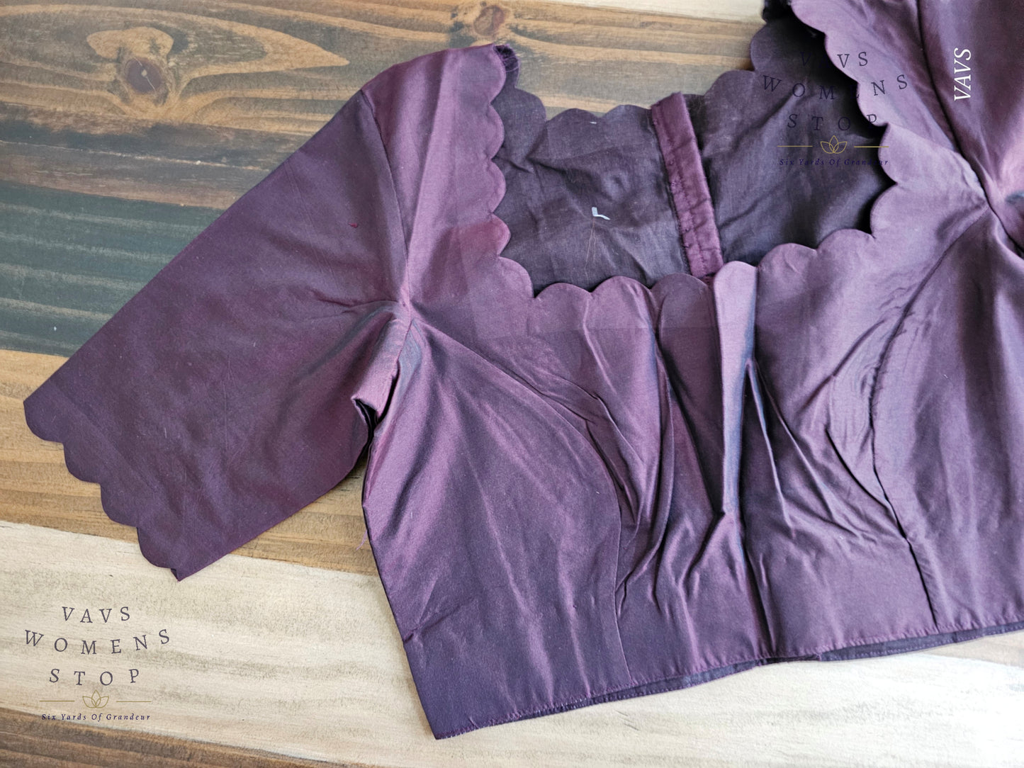 Dark Snuff Brown Shade Designer Plain Jasmine Silk Blouse