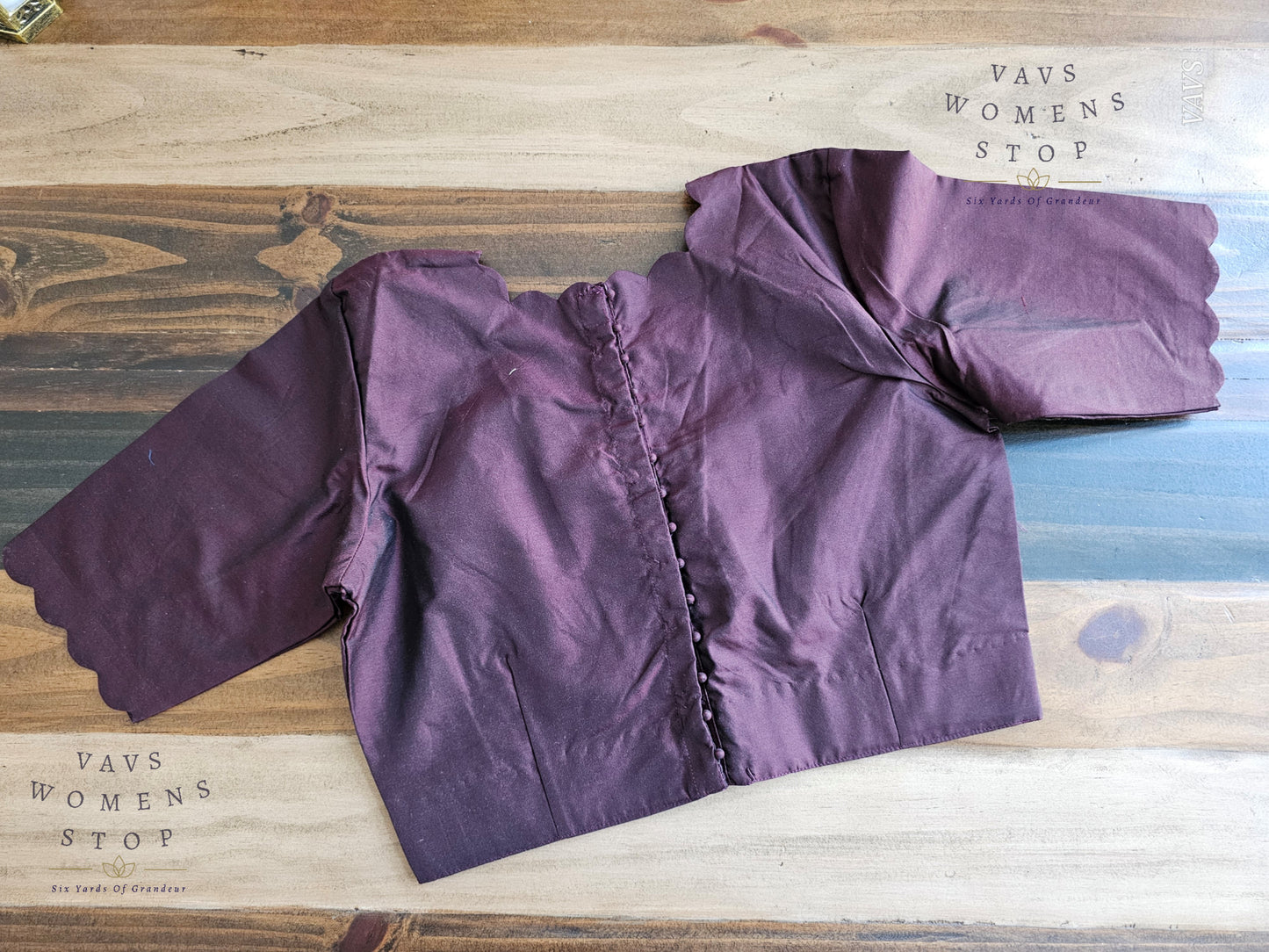 Dark Snuff Brown Shade Designer Plain Jasmine Silk Blouse