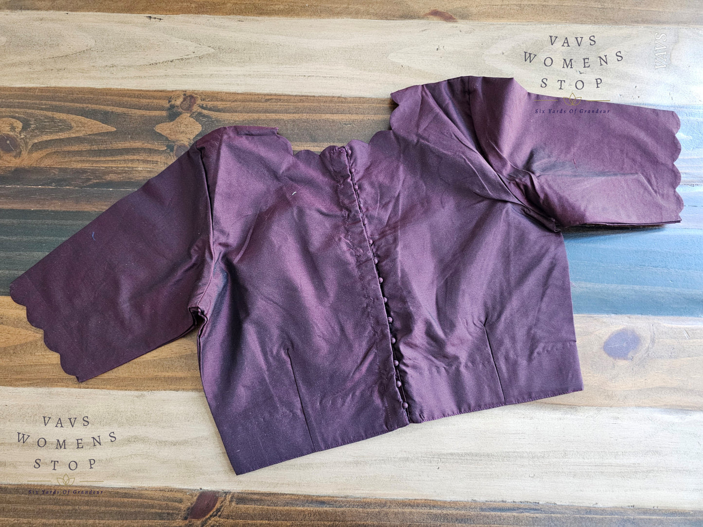 Dark Snuff Brown Shade Designer Plain Jasmine Silk Blouse
