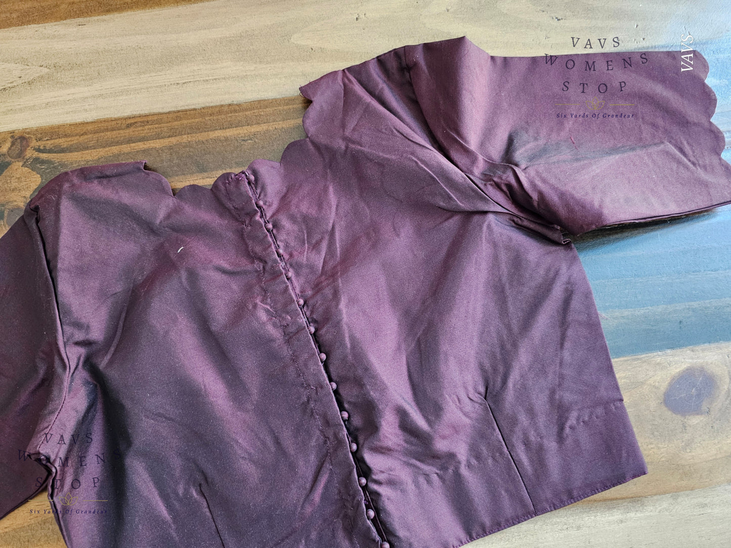 Dark Snuff Brown Shade Designer Plain Jasmine Silk Blouse