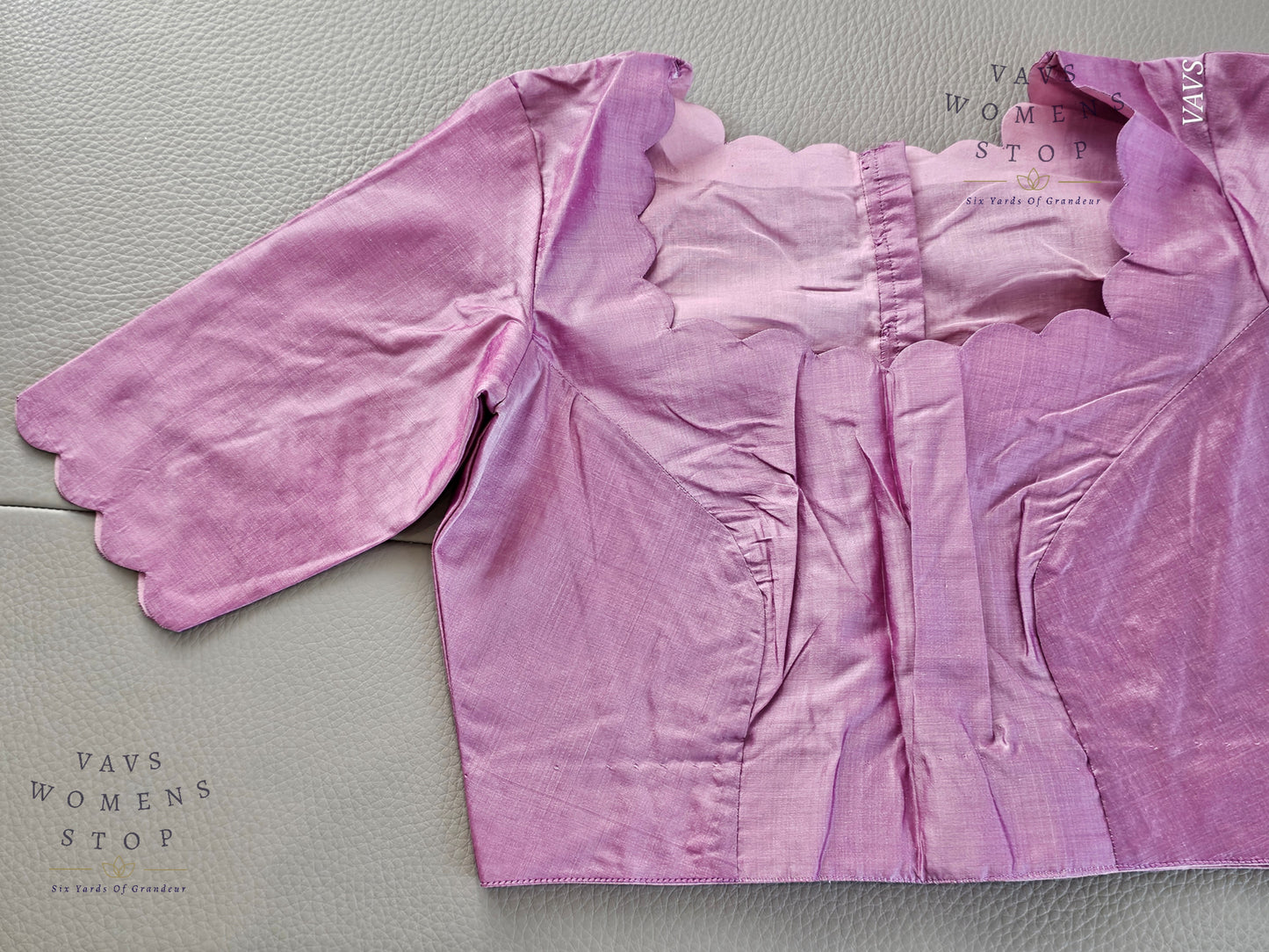 Lavender Shade Designer Plain Jasmine Silk Blouse