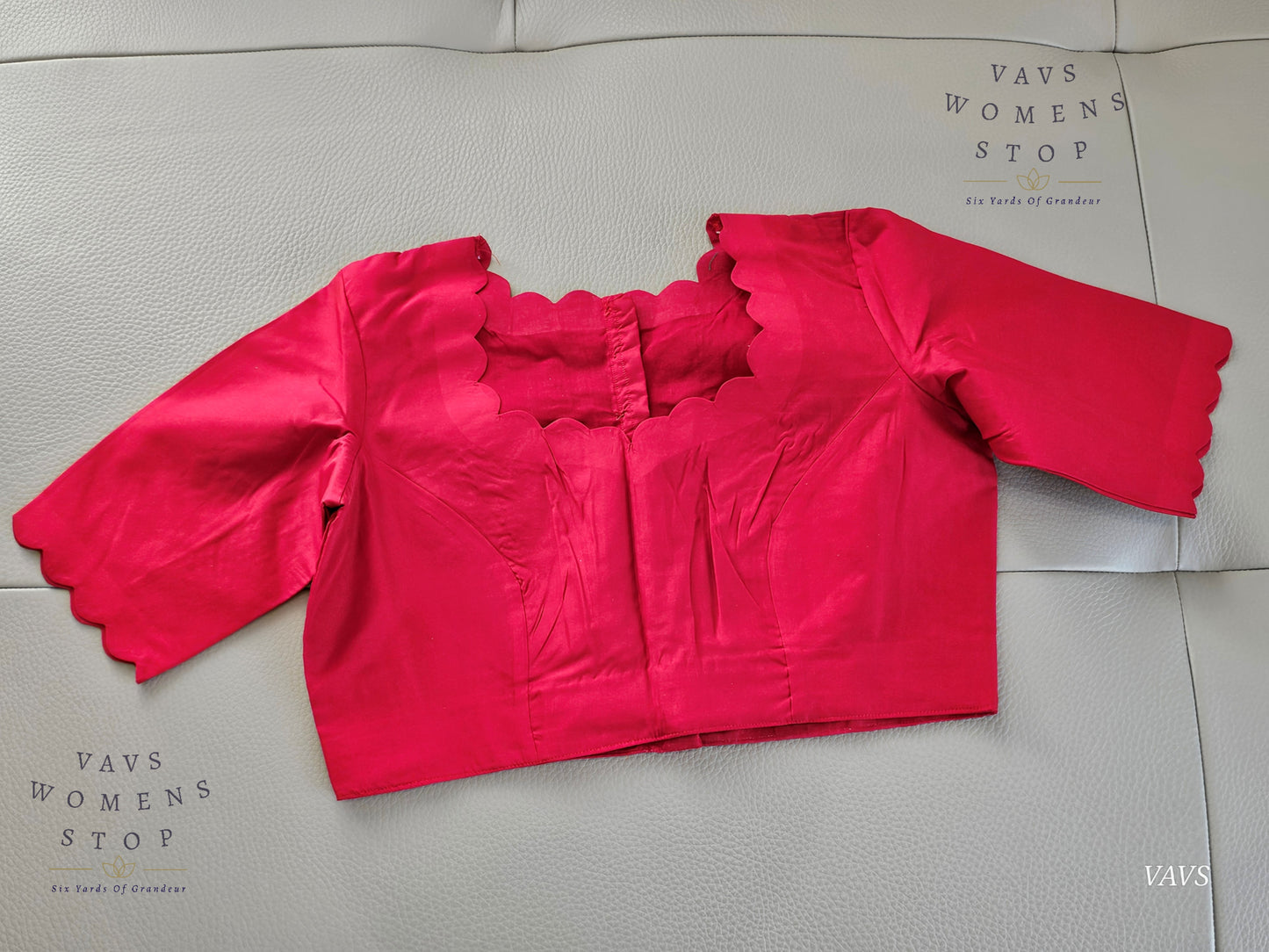 Red Shade Designer Plain Jasmine Silk Blouse