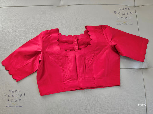 Red Shade Designer Plain Jasmine Silk Blouse