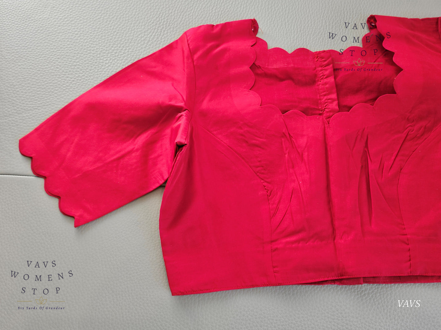Red Shade Designer Plain Jasmine Silk Blouse