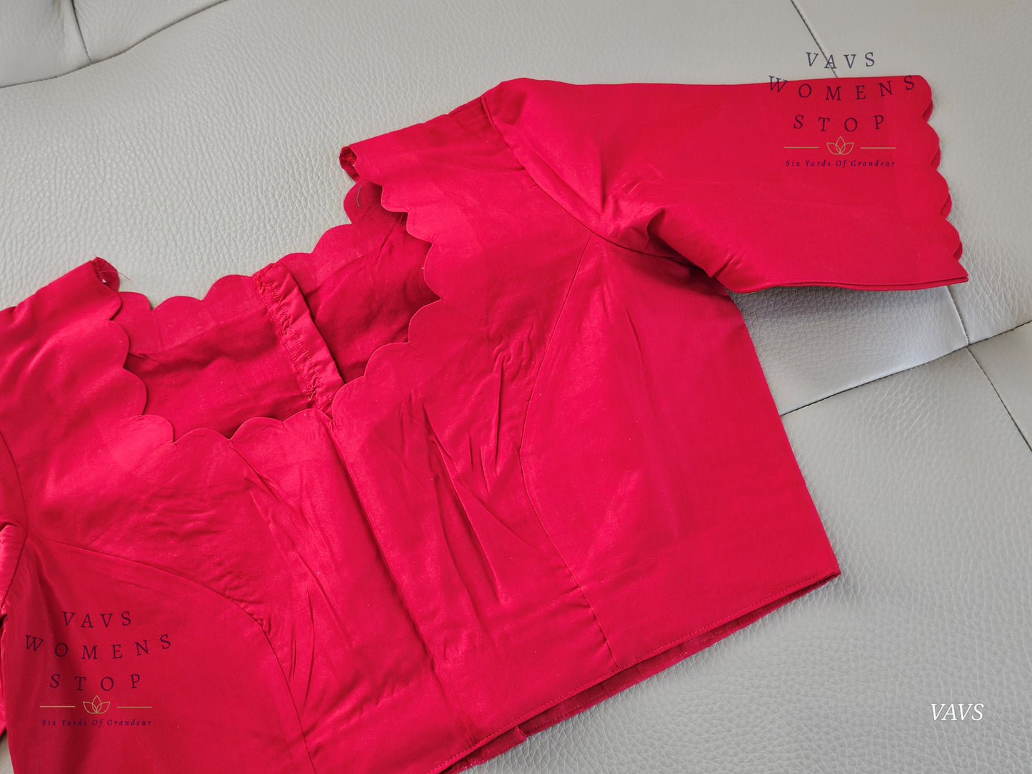 Red Shade Designer Plain Jasmine Silk Blouse