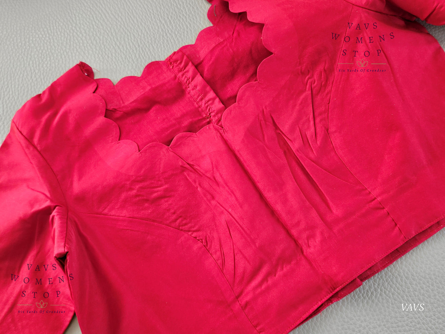 Red Shade Designer Plain Jasmine Silk Blouse