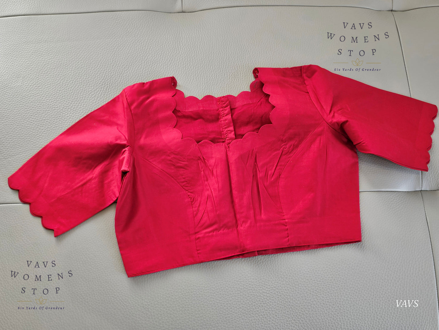 Red Shade Designer Plain Jasmine Silk Blouse