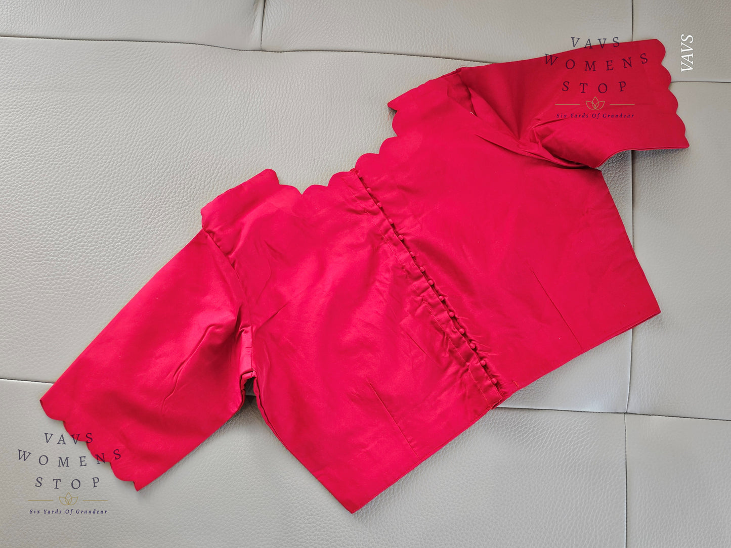 Red Shade Designer Plain Jasmine Silk Blouse