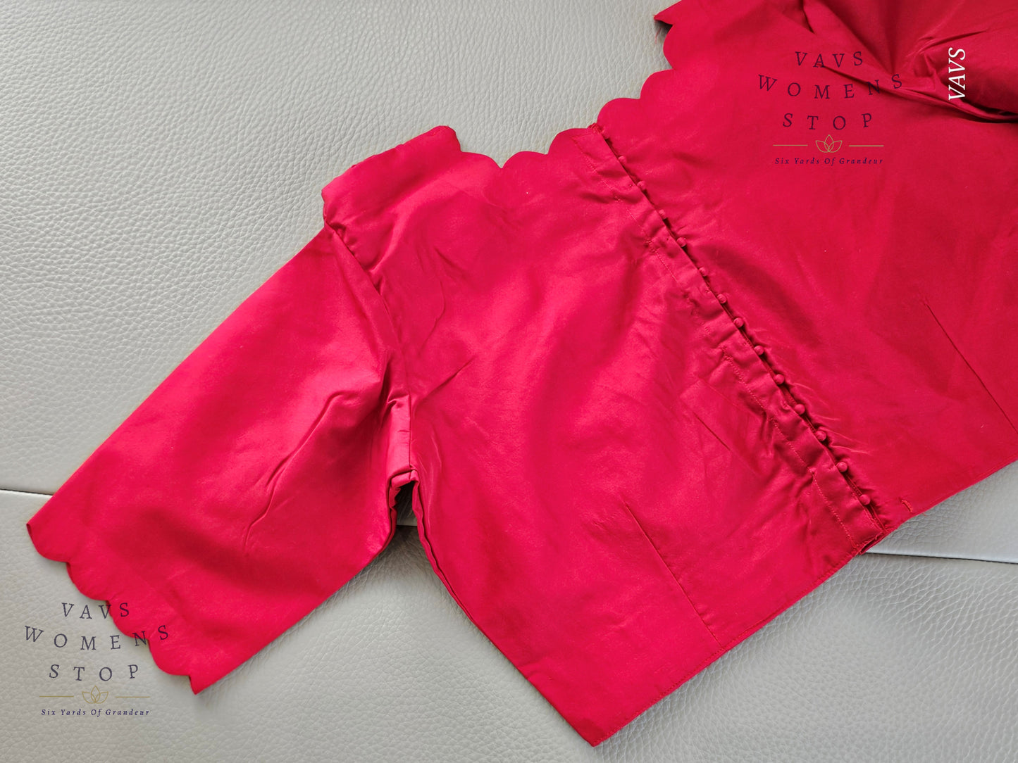 Red Shade Designer Plain Jasmine Silk Blouse
