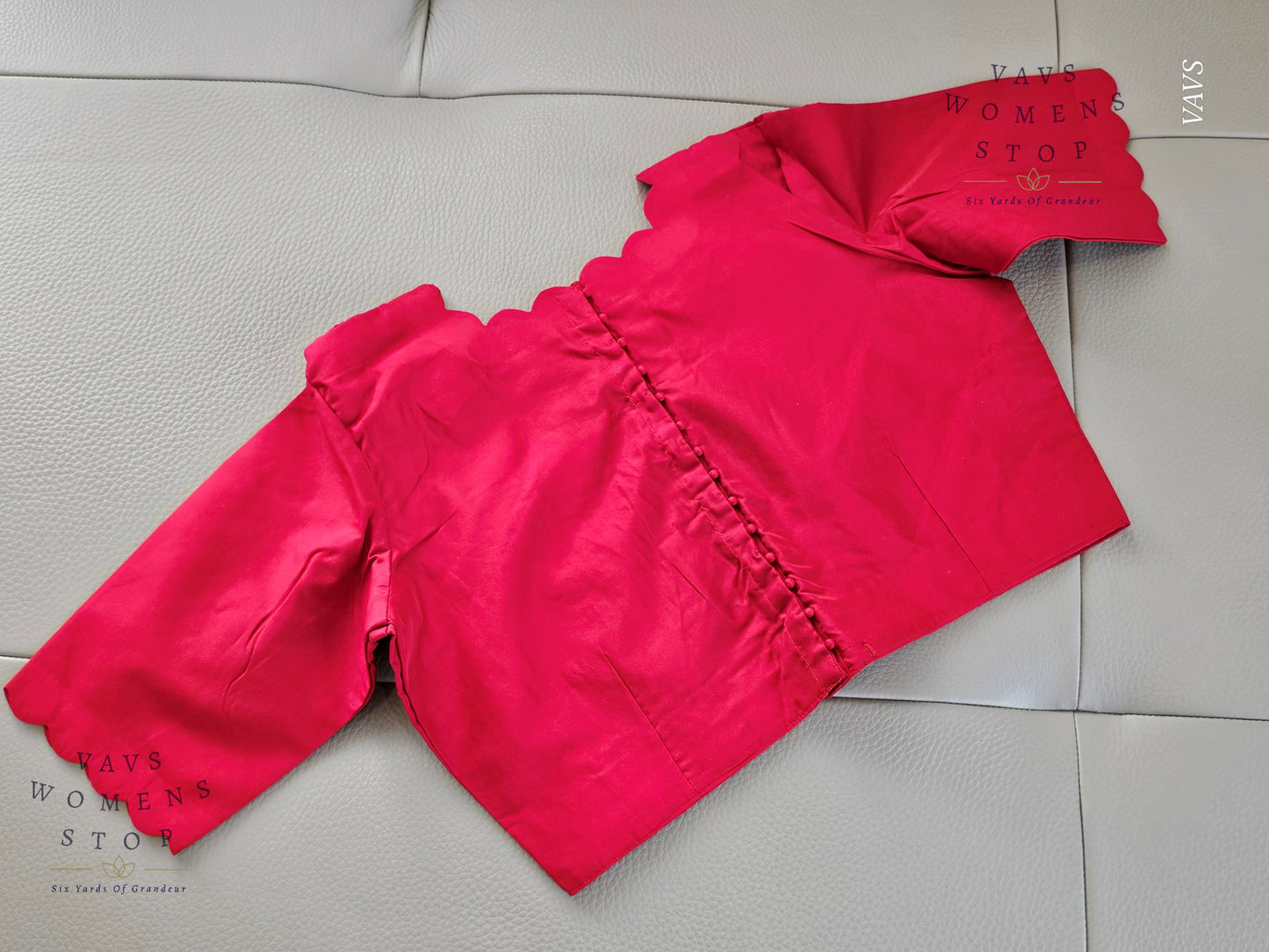Red Shade Designer Plain Jasmine Silk Blouse