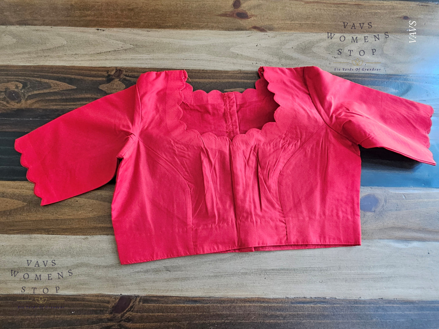 Red Shade Designer Plain Jasmine Silk Blouse