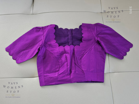 Purple Shade Designer Plain Jasmine Silk Blouse