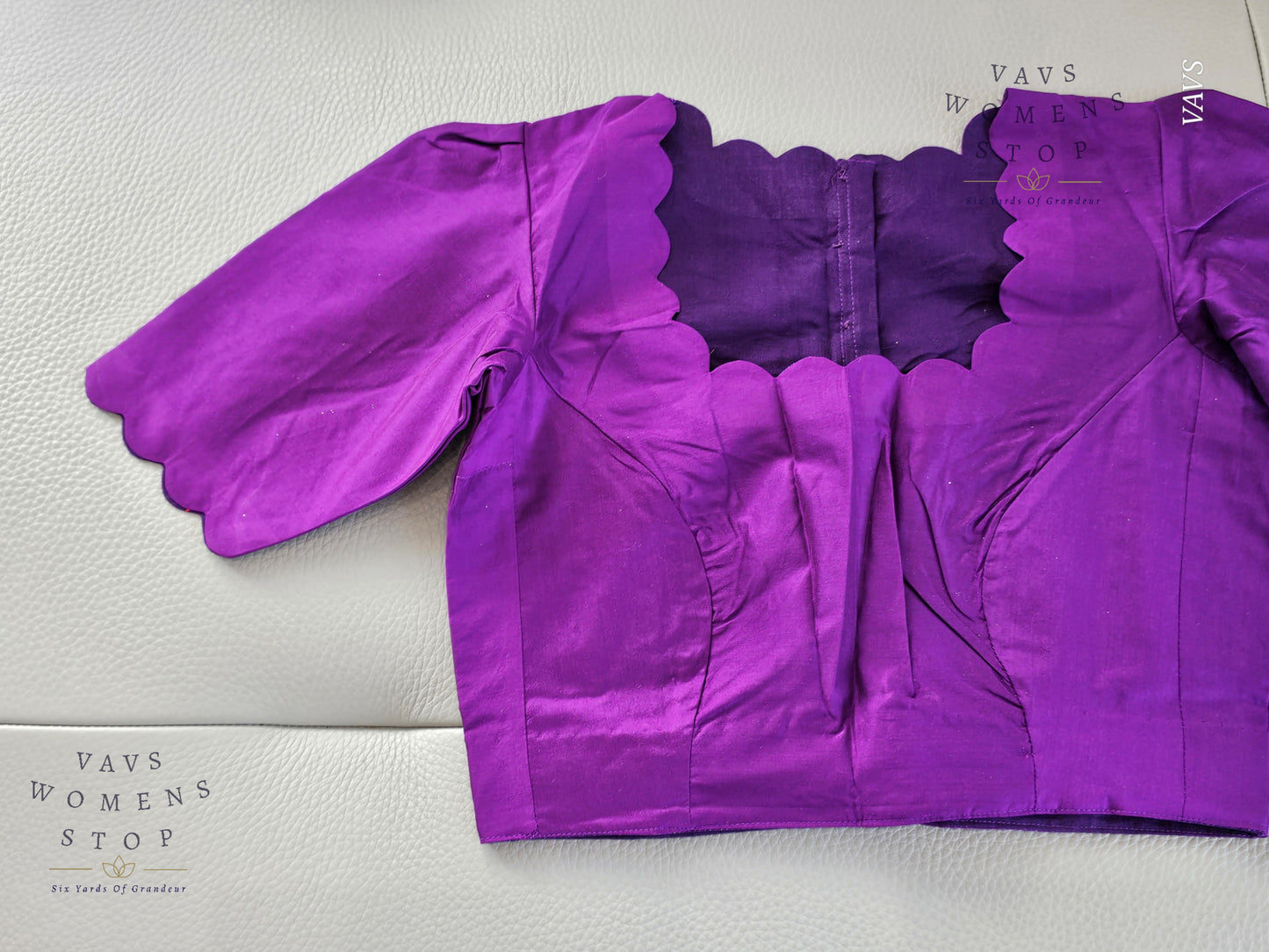 Purple Shade Designer Plain Jasmine Silk Blouse