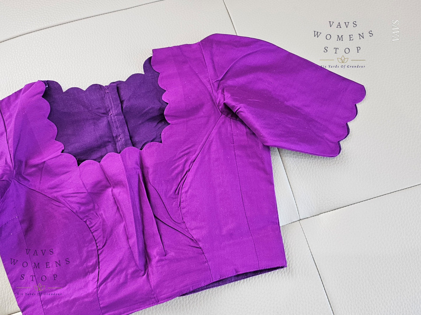 Purple Shade Designer Plain Jasmine Silk Blouse